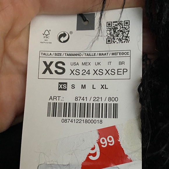 Zara Shaggy Black Faux Fur Vest - Picture 6 of 6